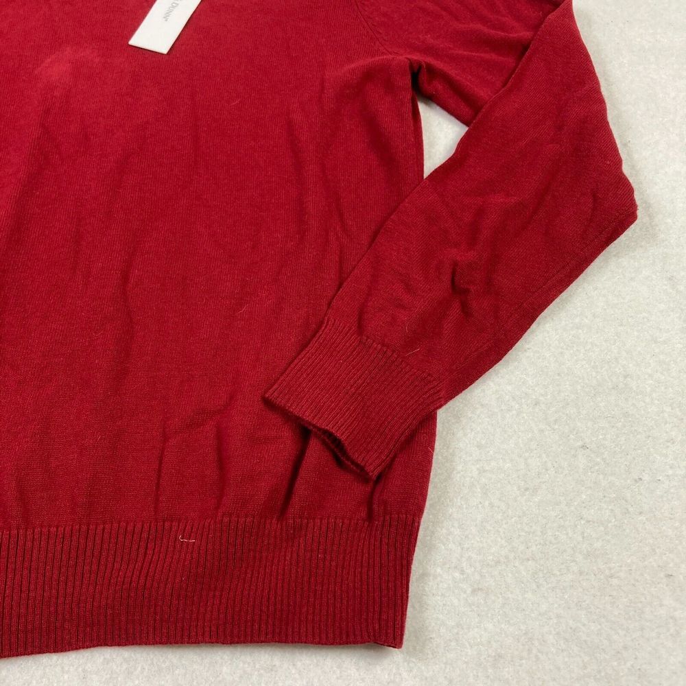 Grayson & Dunn Sweater Mens XL Red 100% Cotton V Neck Long Sleeve Casual NWT - Picture 3 of 12